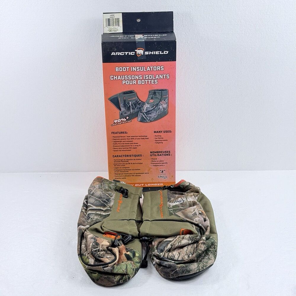 NEW Arctic Shield Boot Insulators Size L Kanati Camo Keep Feet Warm Heat OPEN